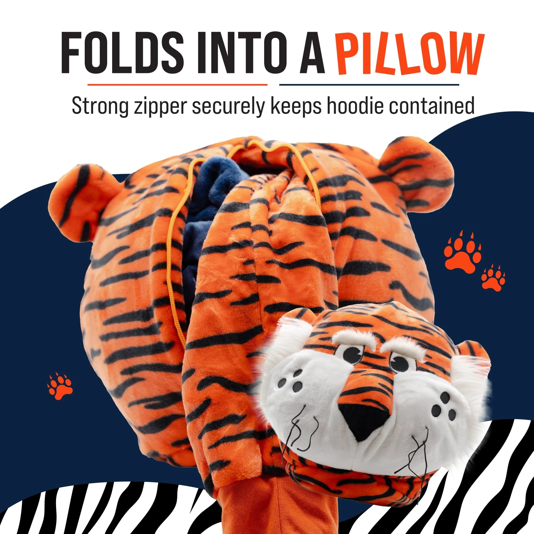 Auburn University Aubie the Tiger Snugible | Blanket Hoodie & Pillow - Image 3