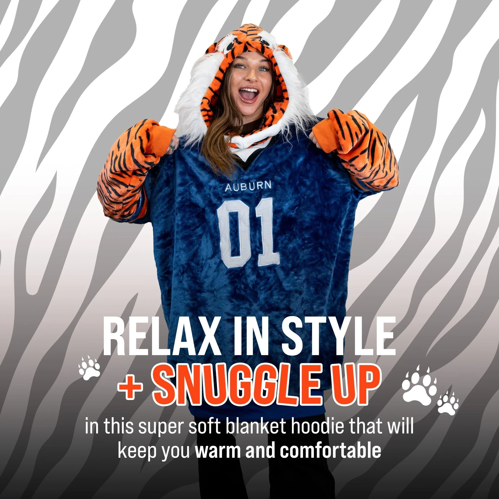 Auburn University Aubie the Tiger Snugible | Blanket Hoodie & Pillow - Image 4