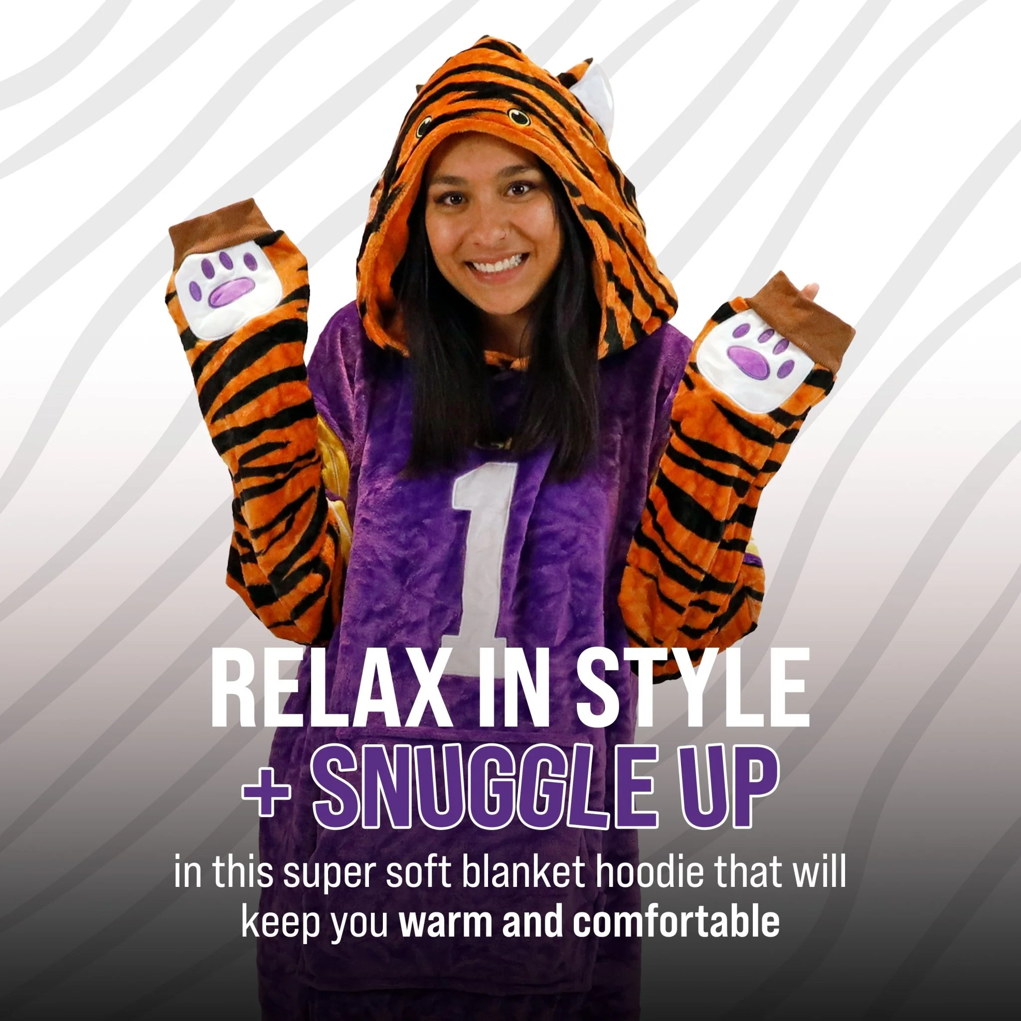 Louisiana State University (LSU) Mike the Tiger Snugible | Blanket Hoodie & Pillow - Image 4