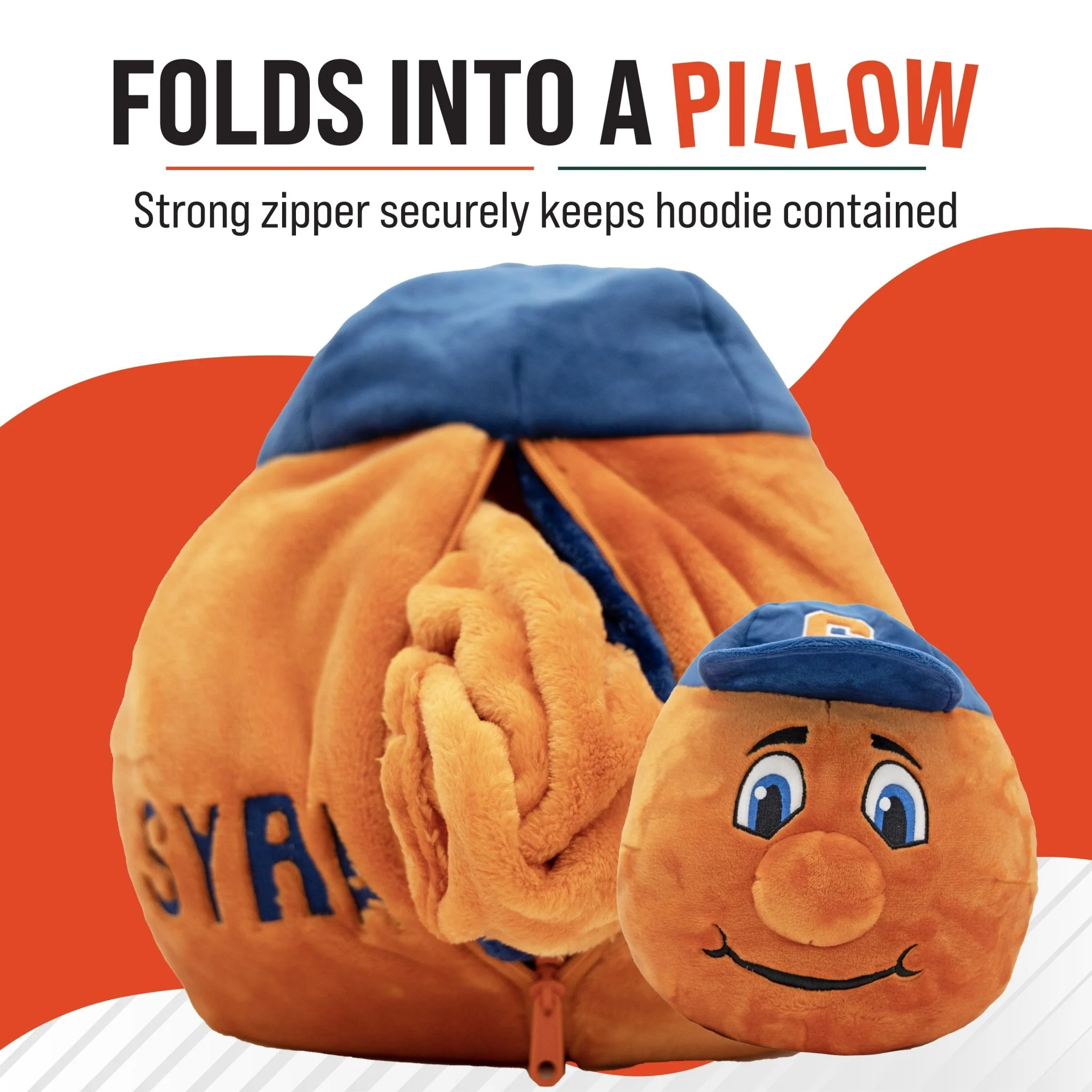 Syracuse University Otto the Orange Snugible | Blanket Hoodie & Pillow - Image 3