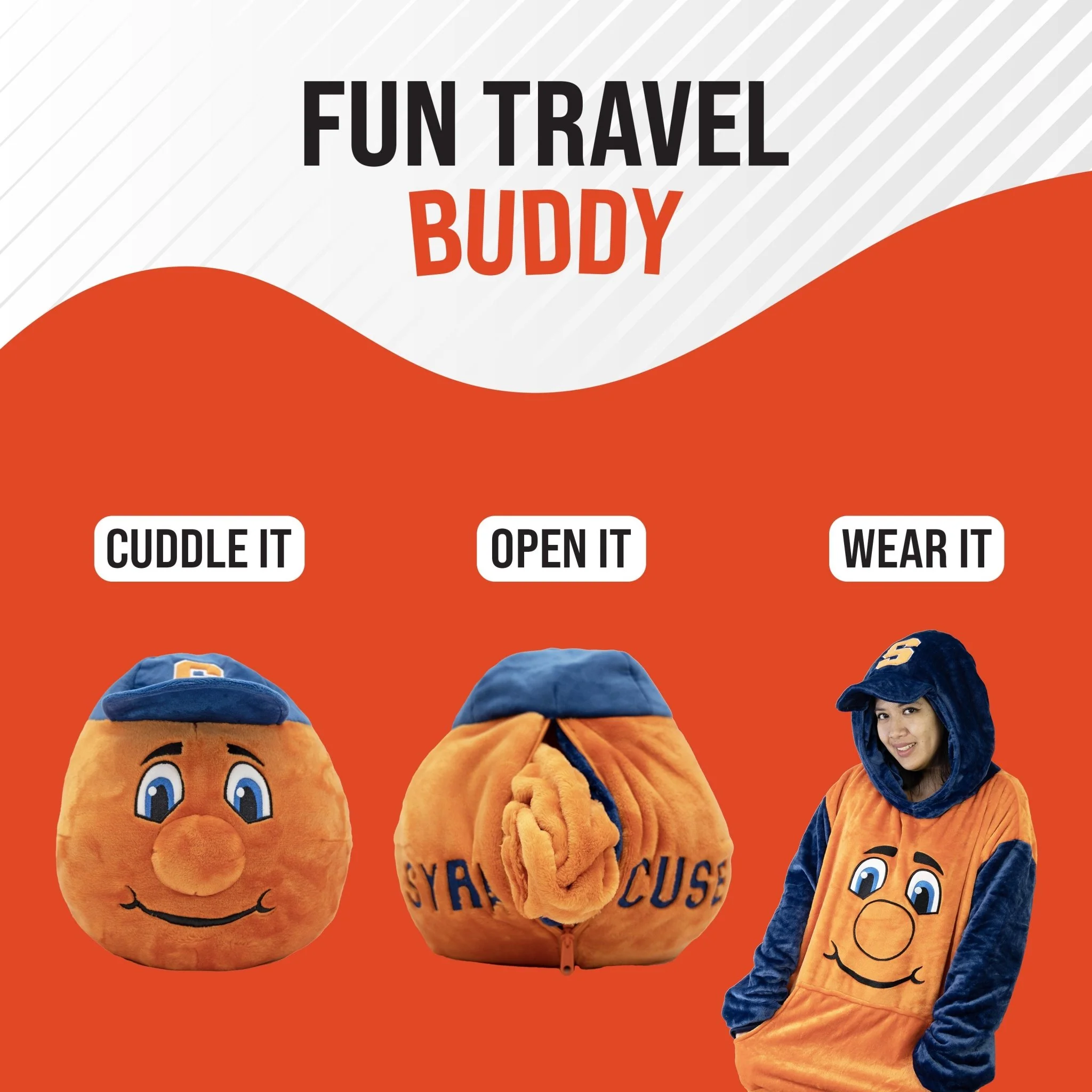 Syracuse University Otto the Orange Snugible | Blanket Hoodie & Pillow - Image 6