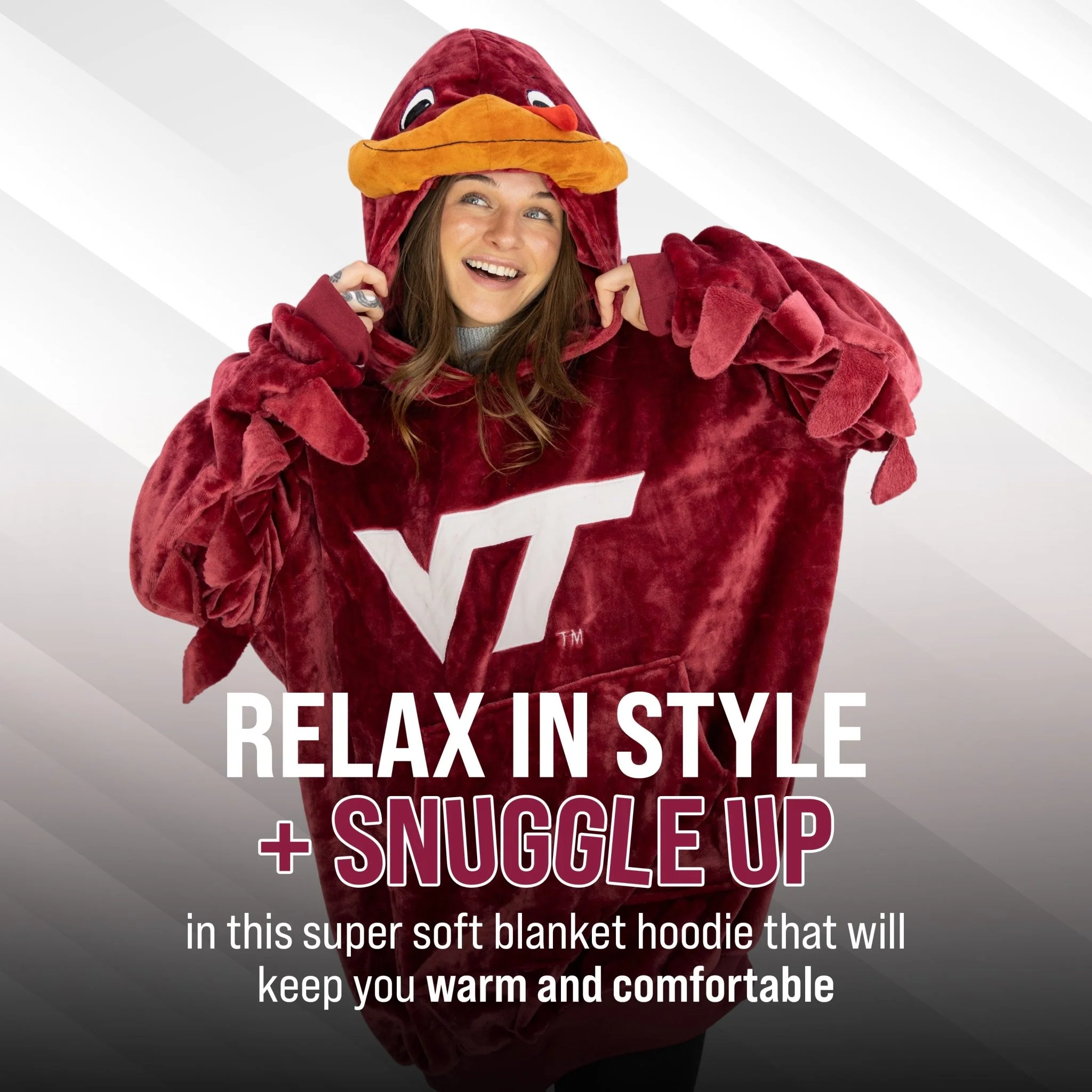 Virginia Tech University Hokie Snugible | Blanket Hoodie & Pillow - Image 4