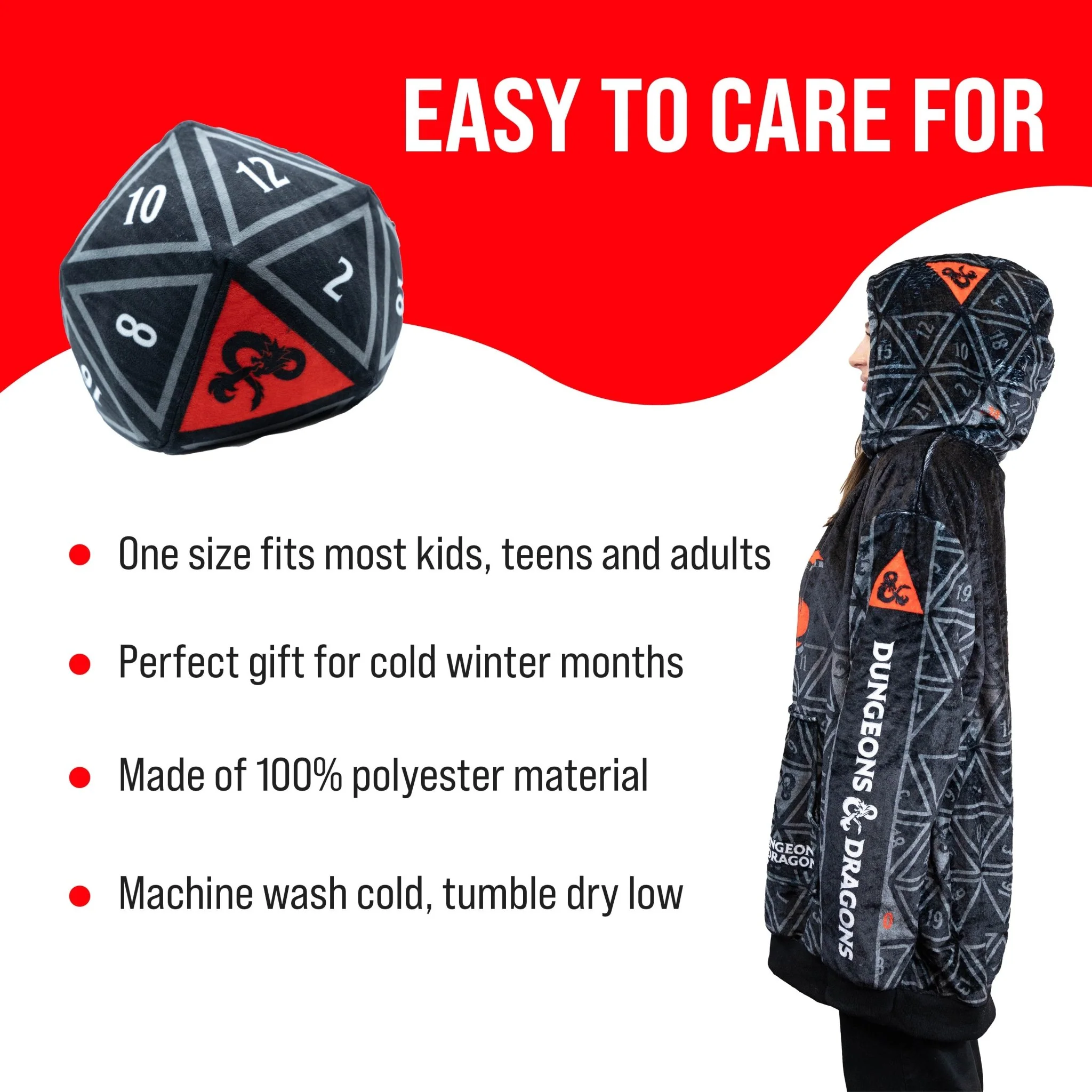 HASBRO Dungeons & Dragons Snugible | Blanket Hoodie & Pillow - Image 5