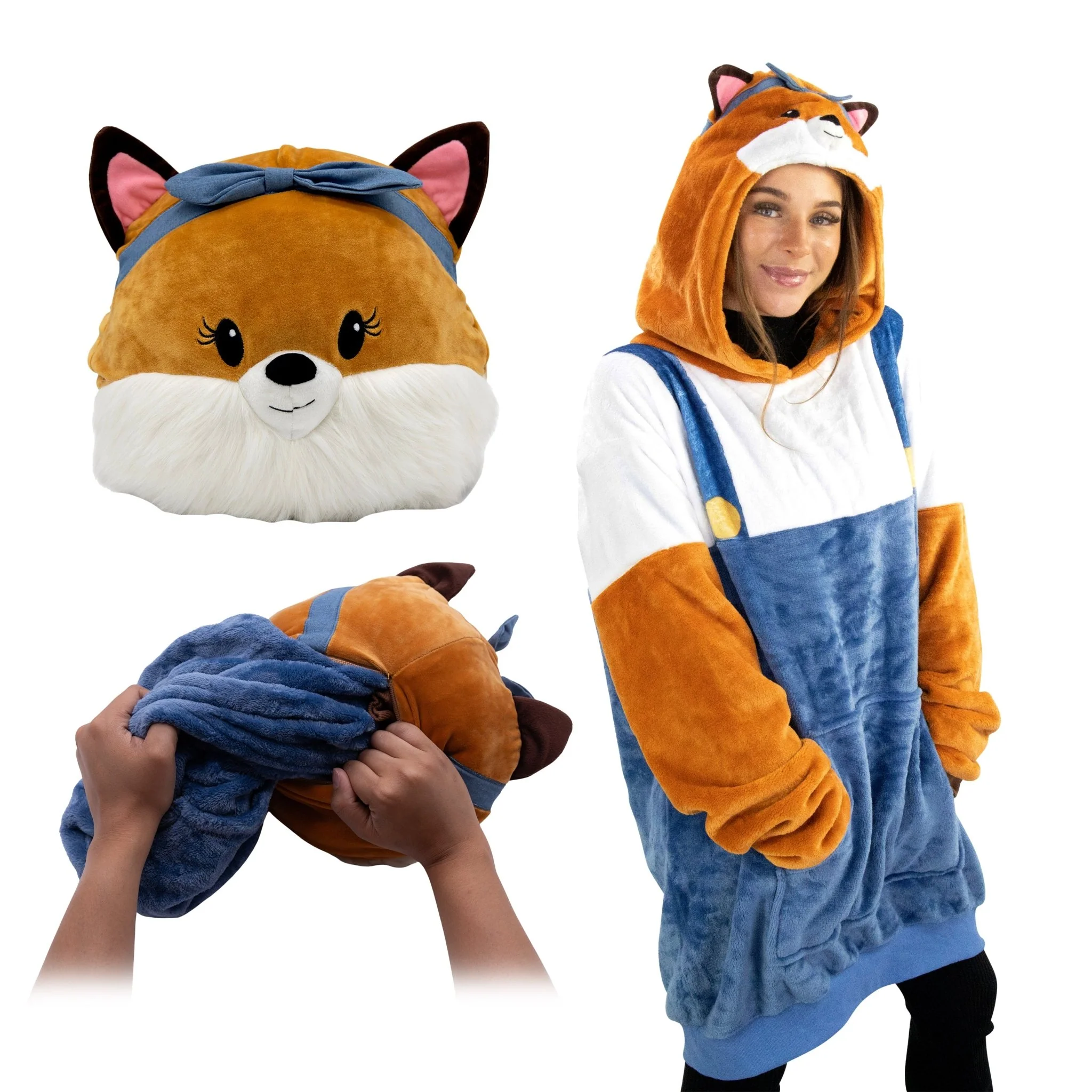 Fiona Fox Adult Snugible | Blanket Hoodie & Pillow