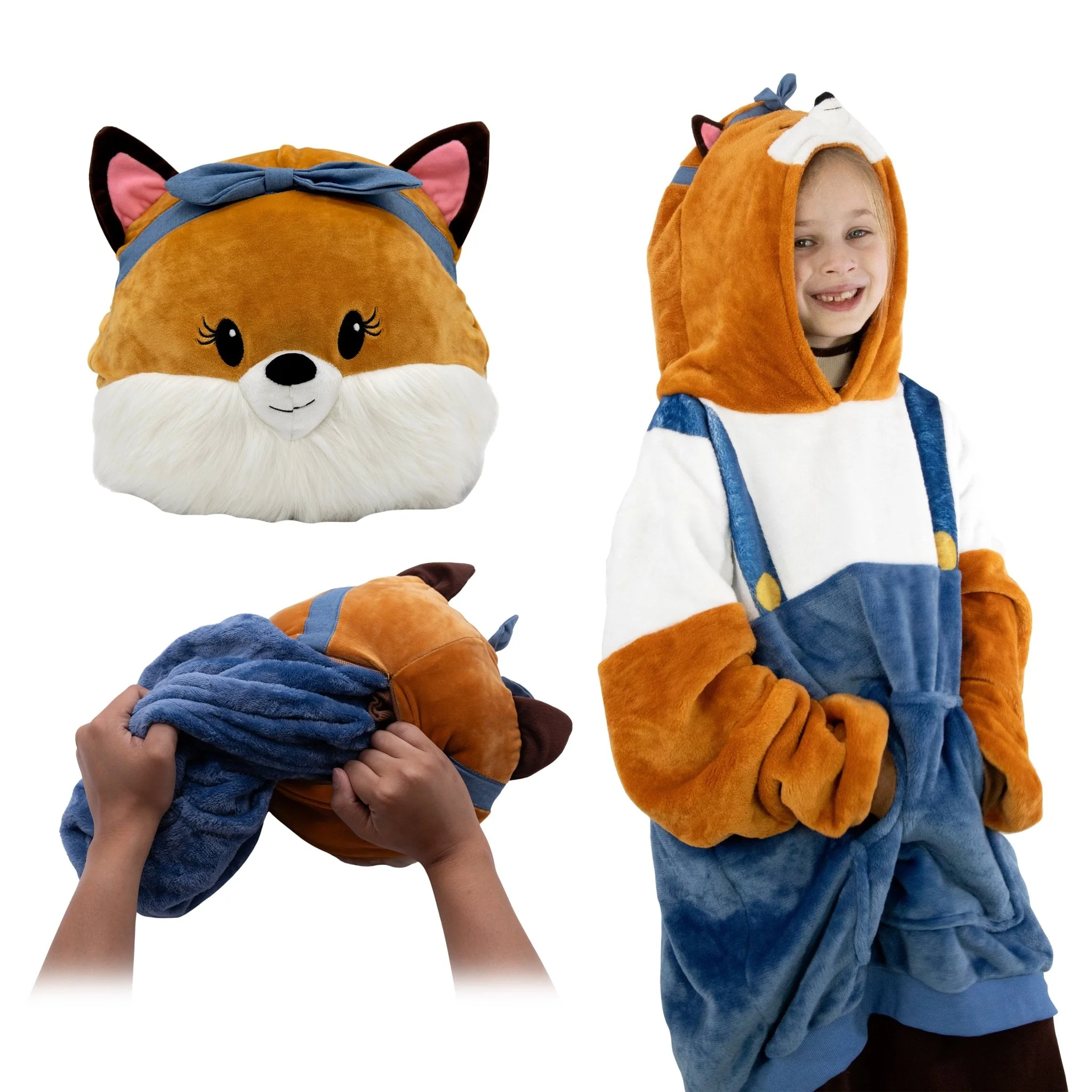 Fiona Fox Kids Snugible | Blanket Hoodie & Pillow