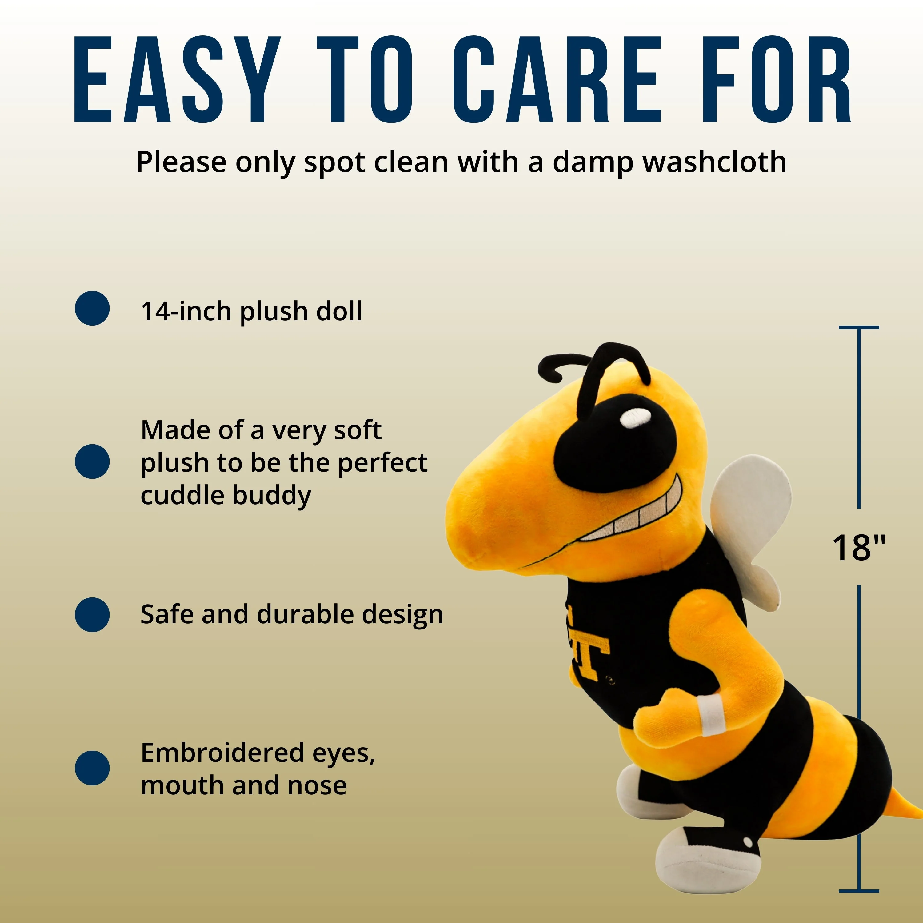 Georgia Tech Buzz Bee 18 Inch Plush Figure - Image 4