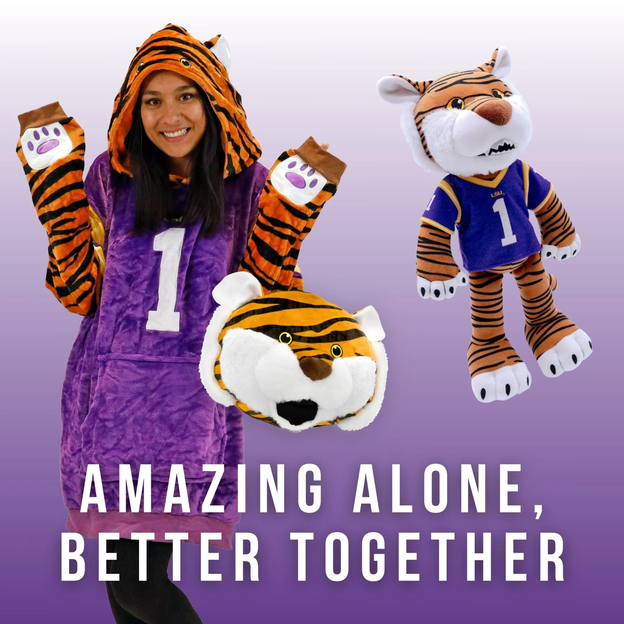 Louisiana State University (LSU) Mike the Tiger Snugible | Blanket Hoodie & Pillow - Image 7