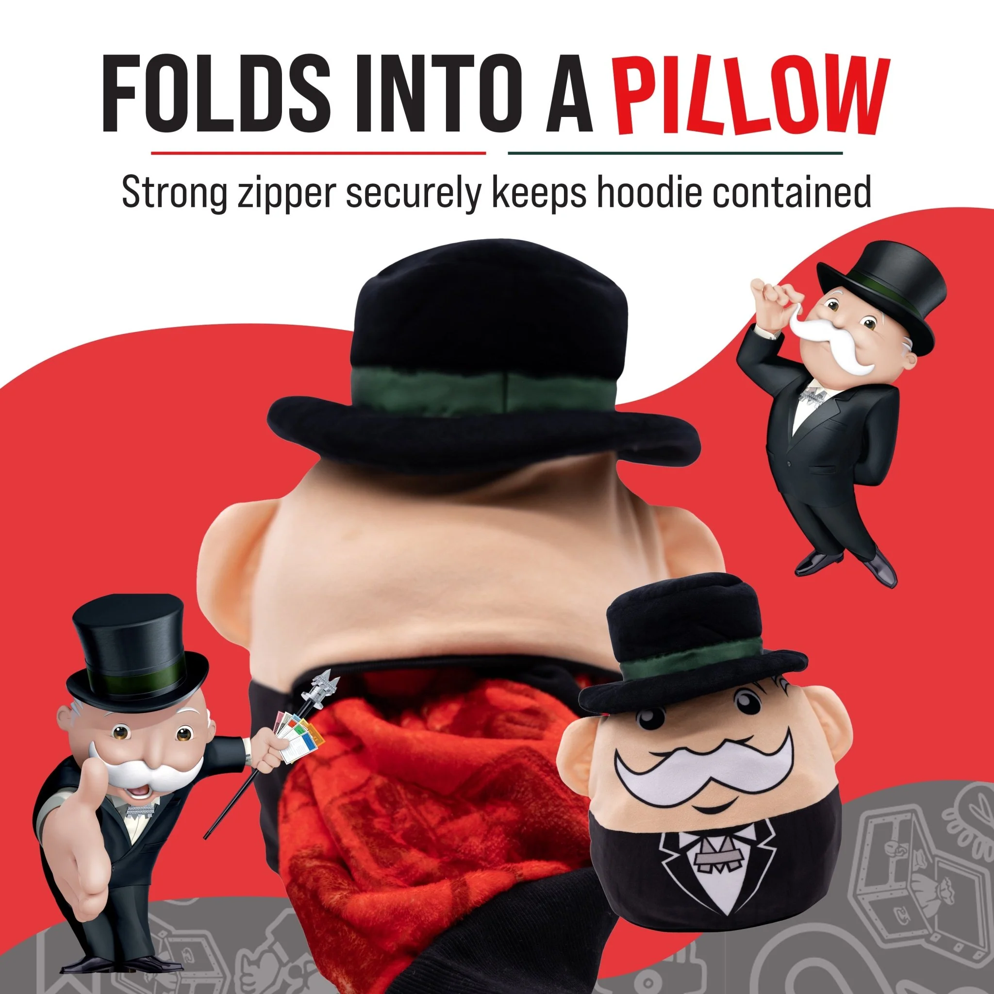HASBRO Monopoly Go Own It All Snugible | Blanket Hoodie & Pillow - Image 3