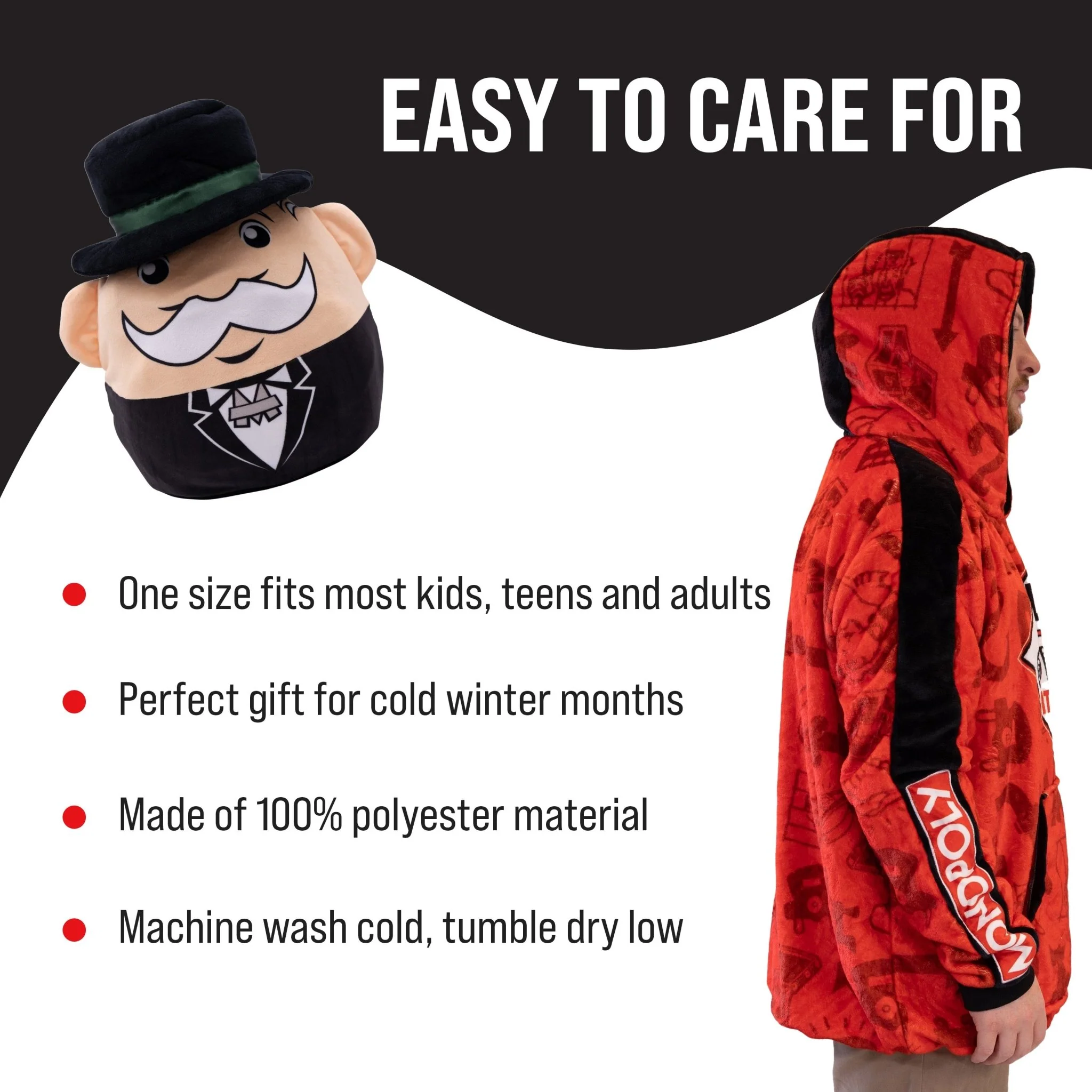 HASBRO Monopoly Go Own It All Snugible | Blanket Hoodie & Pillow - Image 5