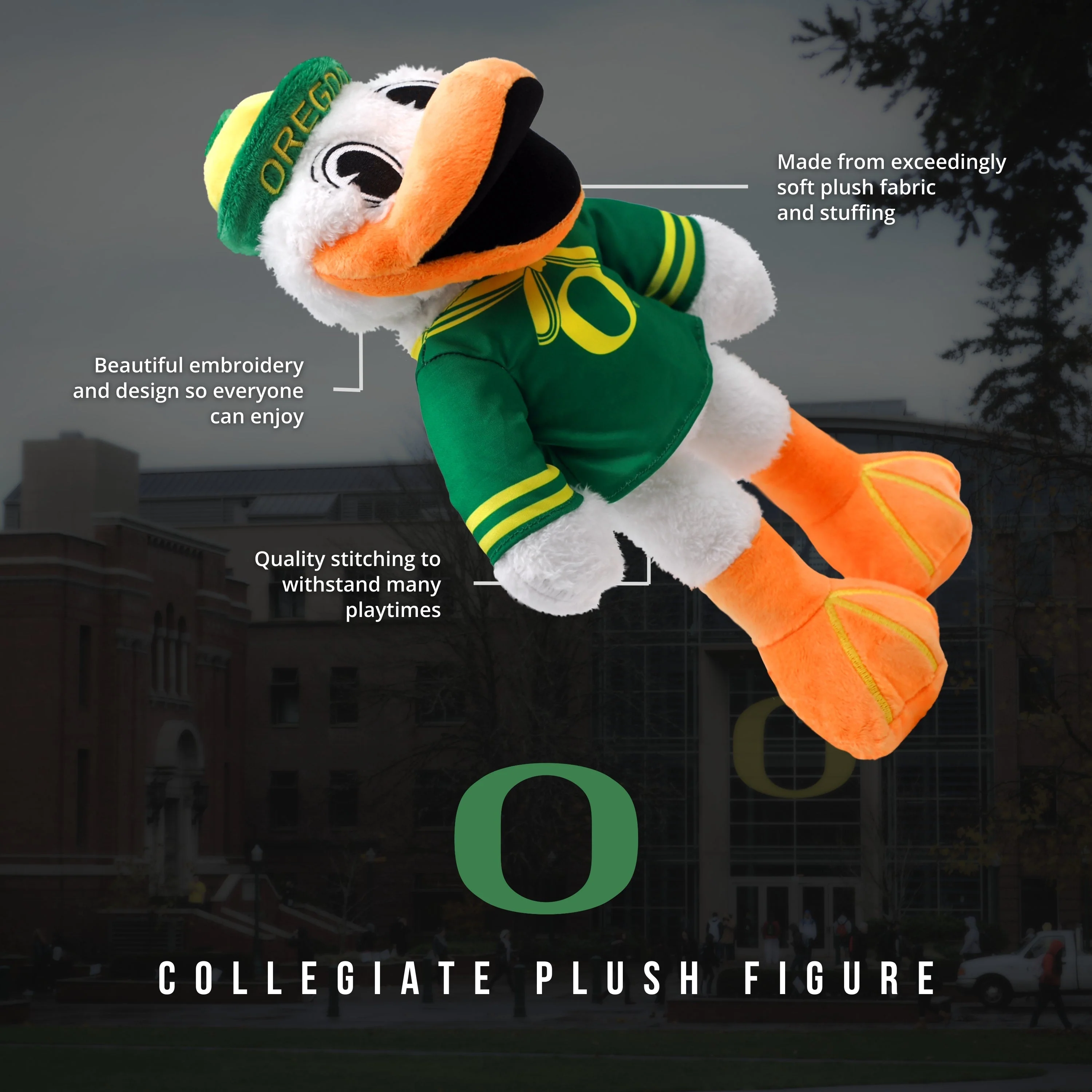 University of Oregon Duck 14 Inch Plush Figure - Image 2