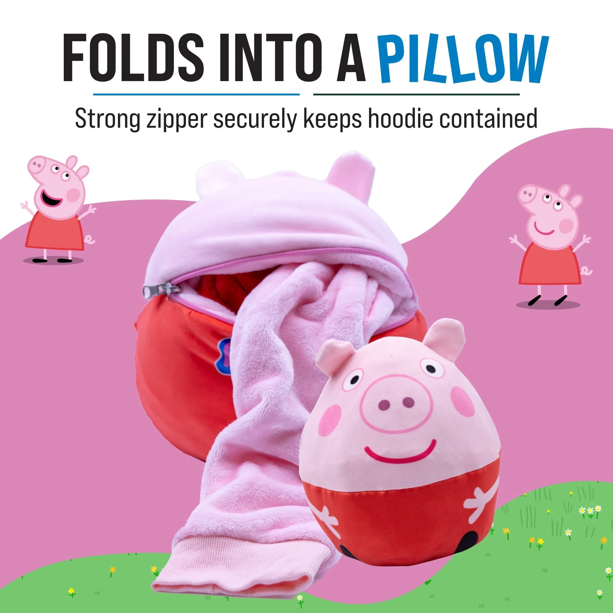 HASBRO Peppa Pig Adult Snugible | Blanket Hoodie & Pillow - Image 3