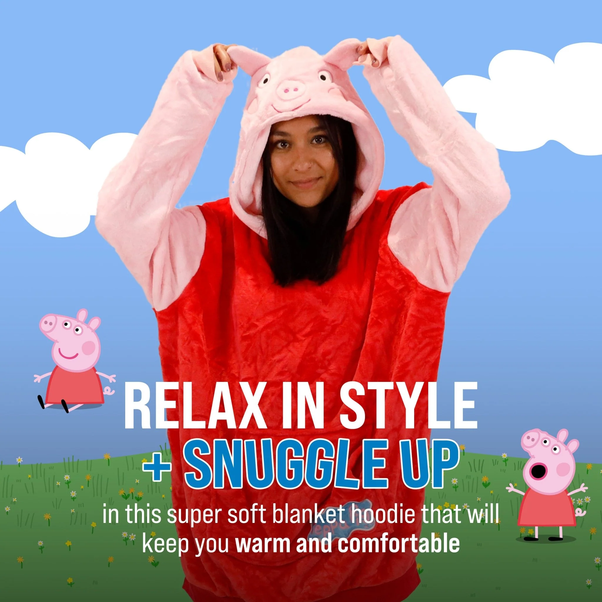 HASBRO Peppa Pig Adult Snugible | Blanket Hoodie & Pillow - Image 4