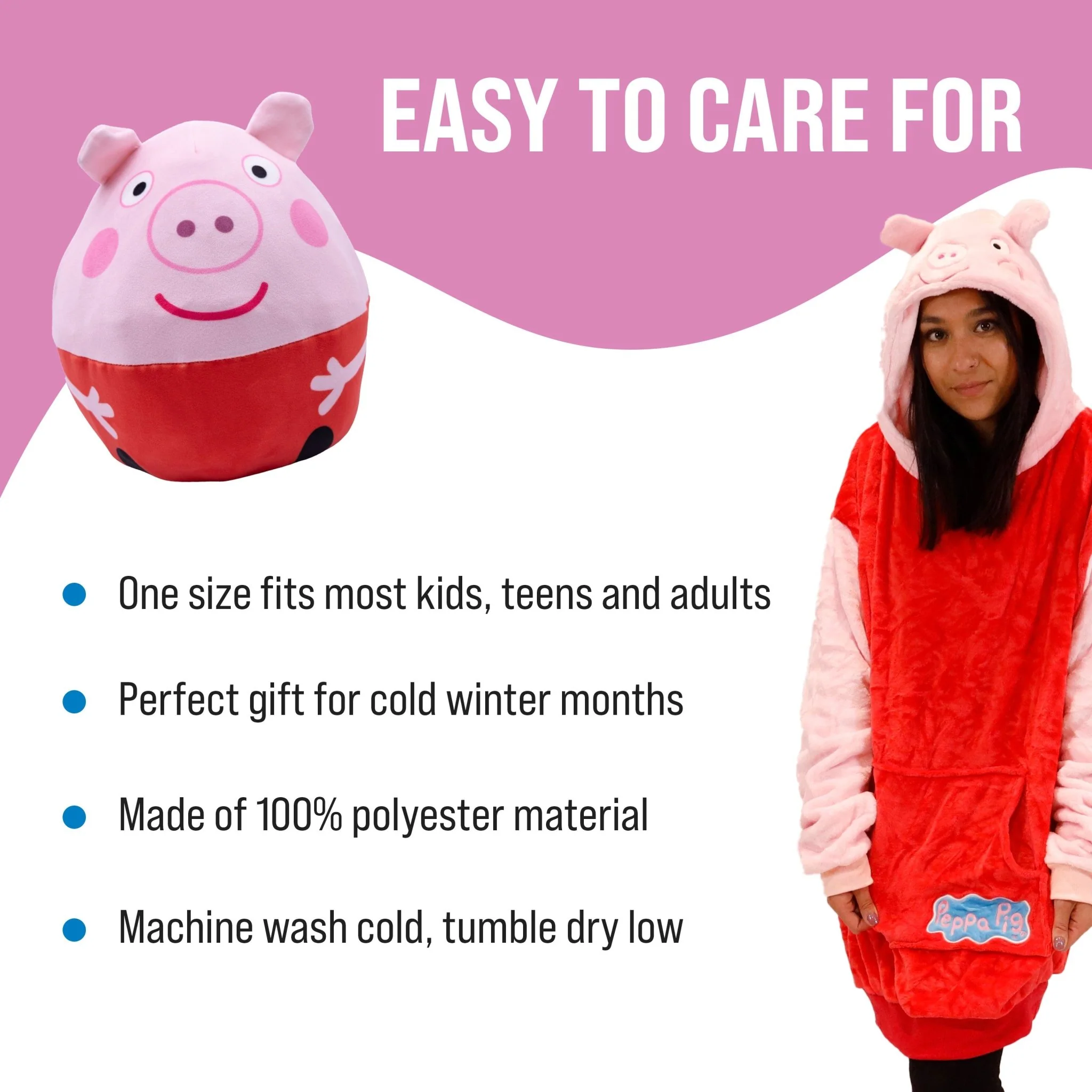 HASBRO Peppa Pig Adult Snugible | Blanket Hoodie & Pillow - Image 5