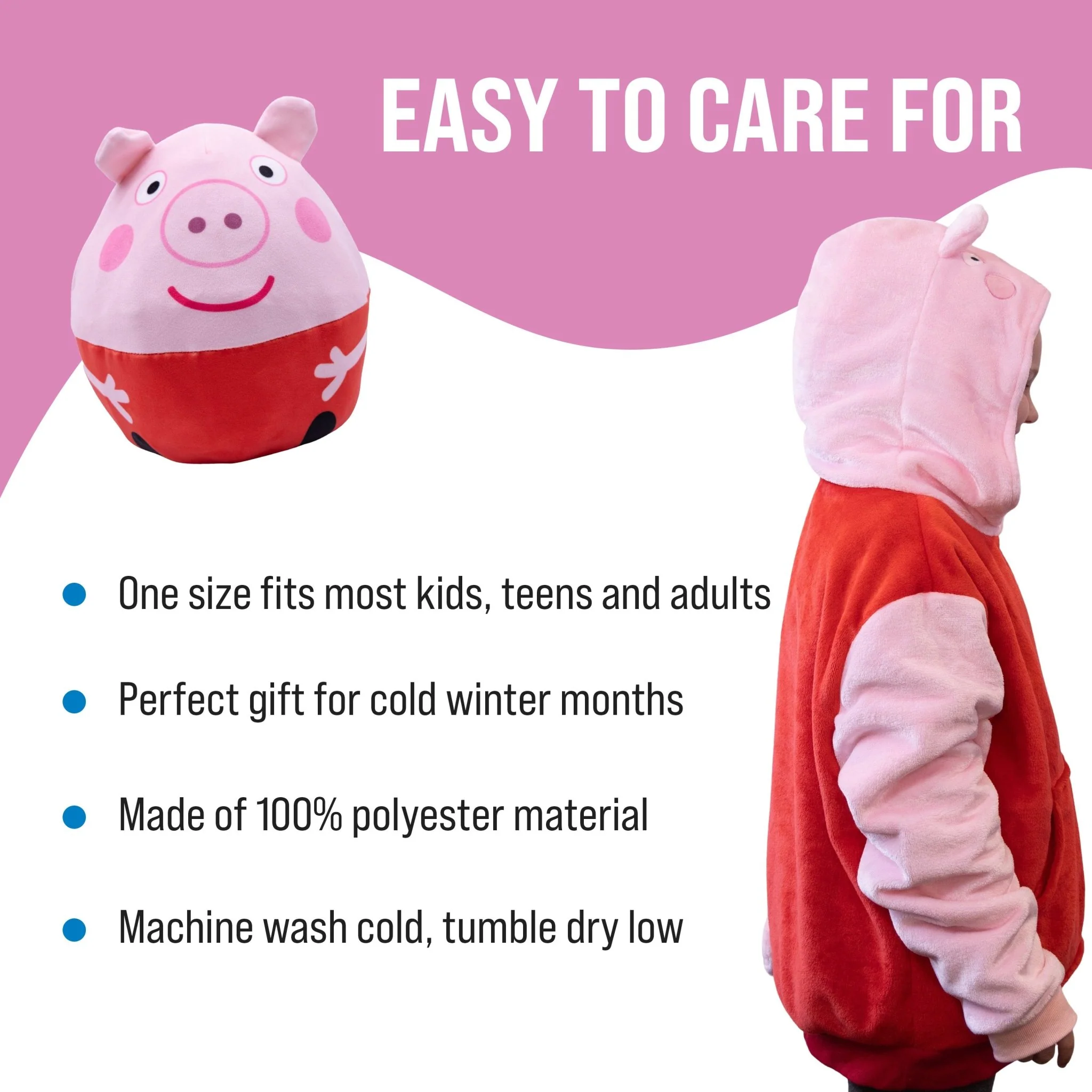 HASBRO Peppa Pig Child Snugible | Blanket Hoodie & Pillow - Image 5
