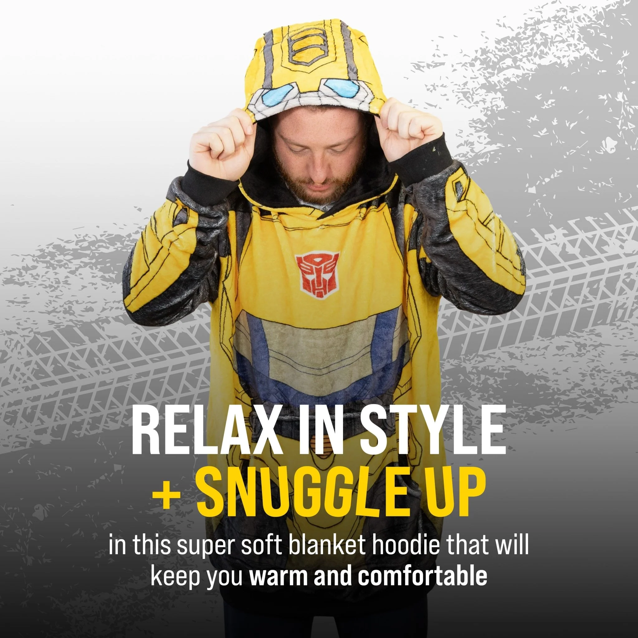 HASBRO Transformers Bumblebee Adult Snugible | Blanket Hoodie & Pillow - Image 4