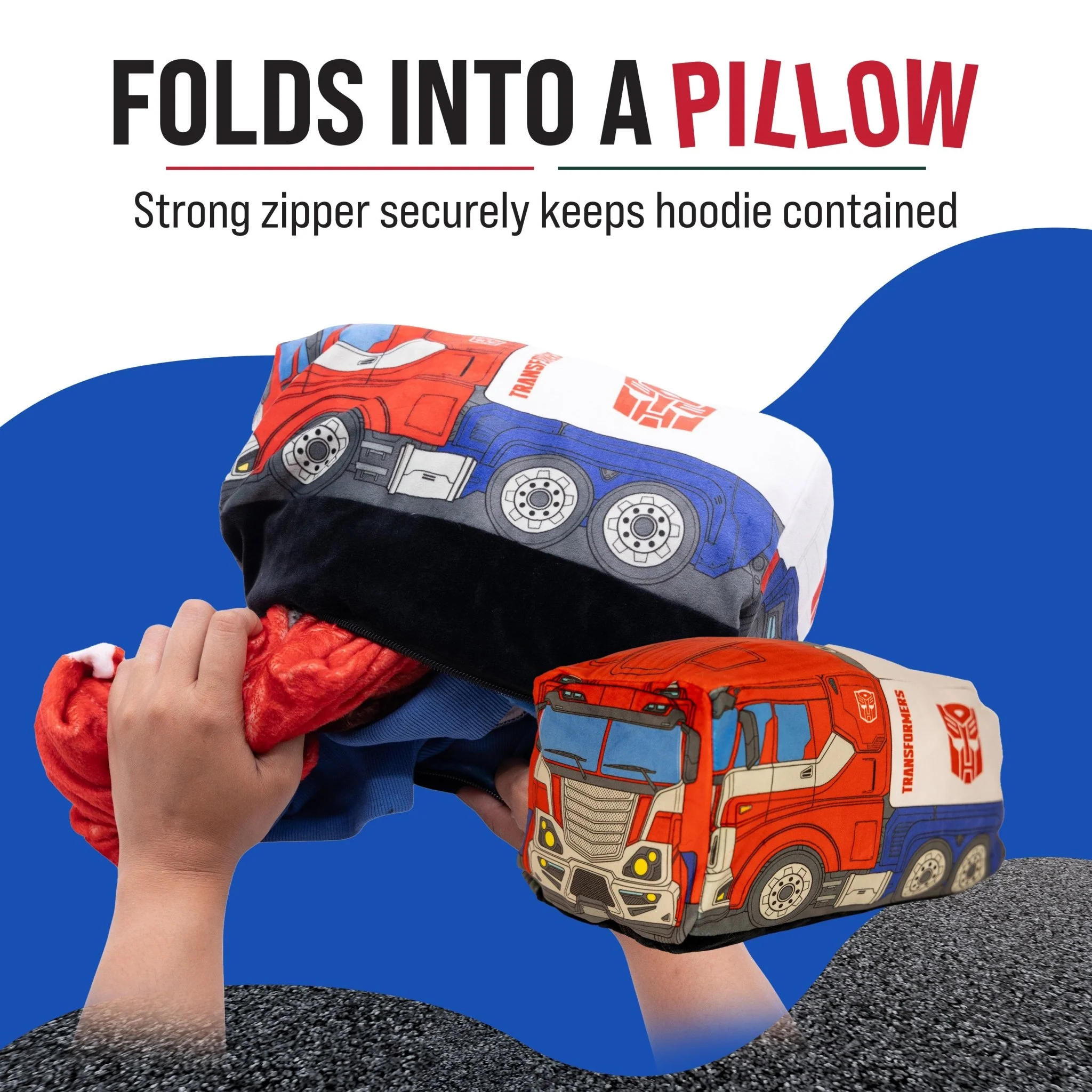 HASBRO Transformers Optimus Prime Adult Snugible | Blanket Hoodie & Pillow - Image 3