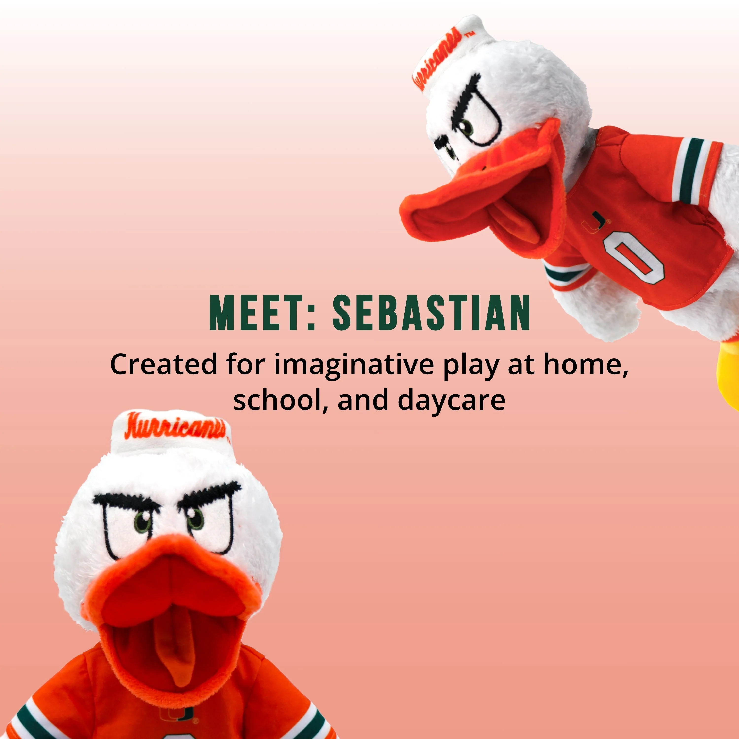 University of Miami Sebastian The Ibis 14 Inch Plush Figure - Image 3